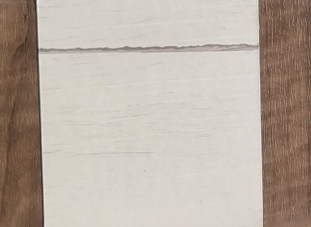 Living Room Accent Wall: Rustic Alder & Milk Paint Plank
